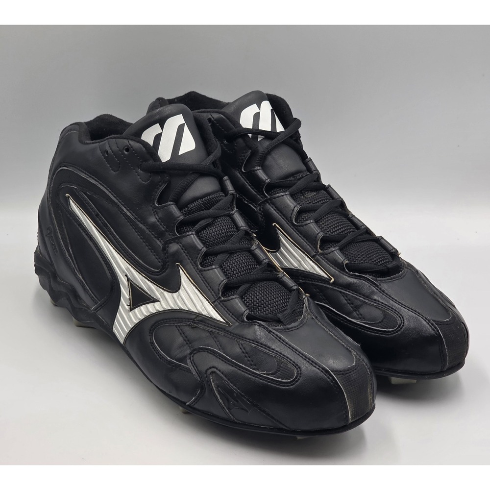 Mizuno 9-Spike Franchise Mid Baseball Cleats Mens 12 Black FB35MBK